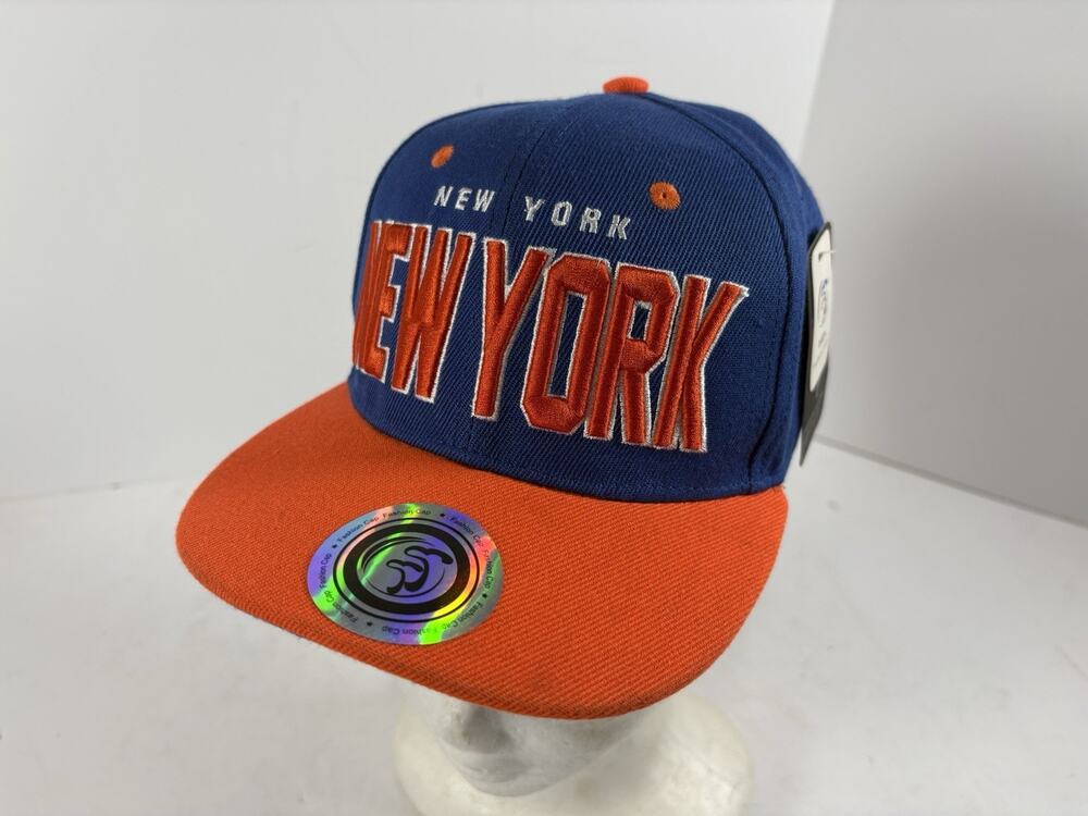 New York Snapback Hat Blue Orange Adjustable Cap Kids Youth NWT T&T